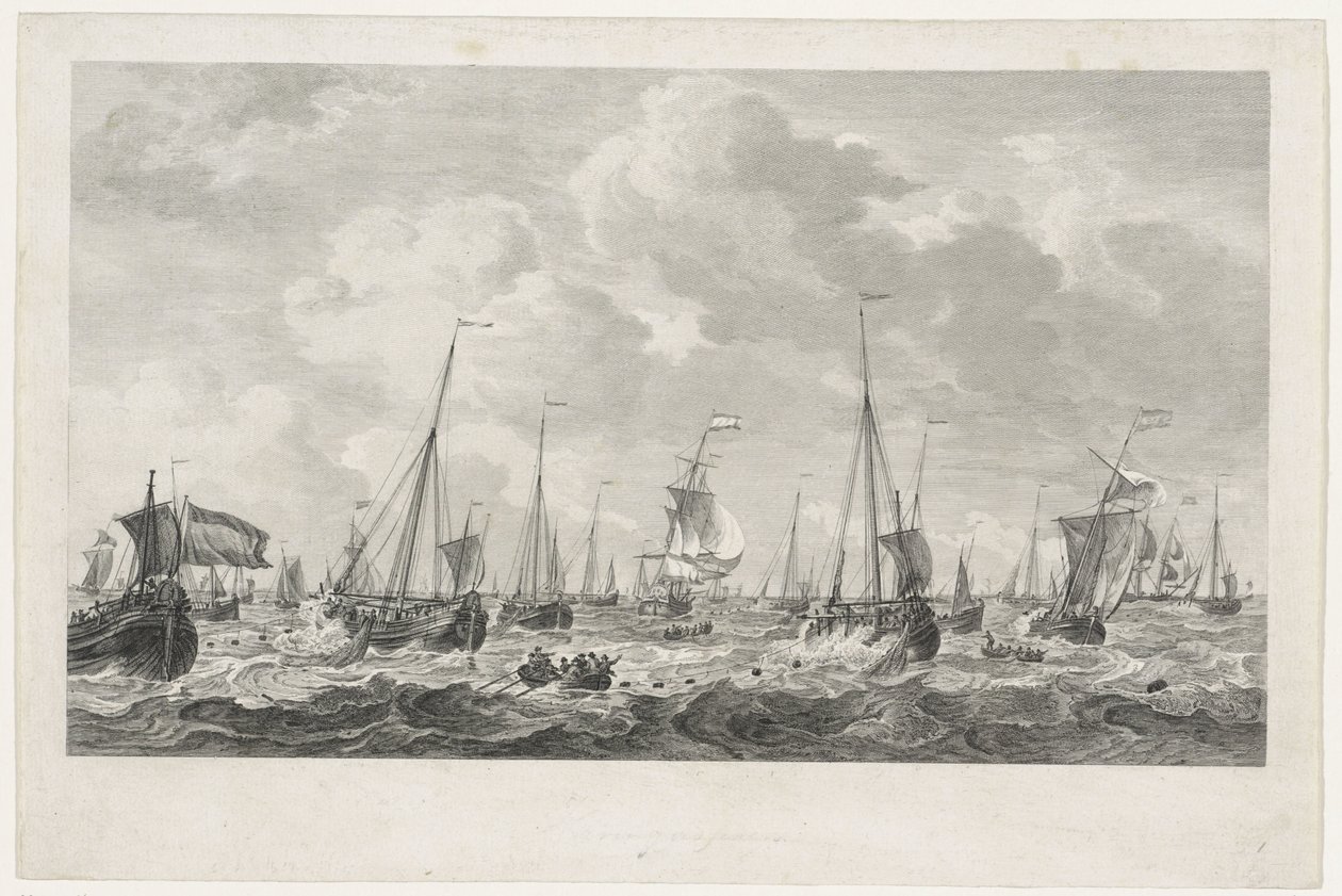 Pesca do arenque, 1781 de Mathias de Sallieth