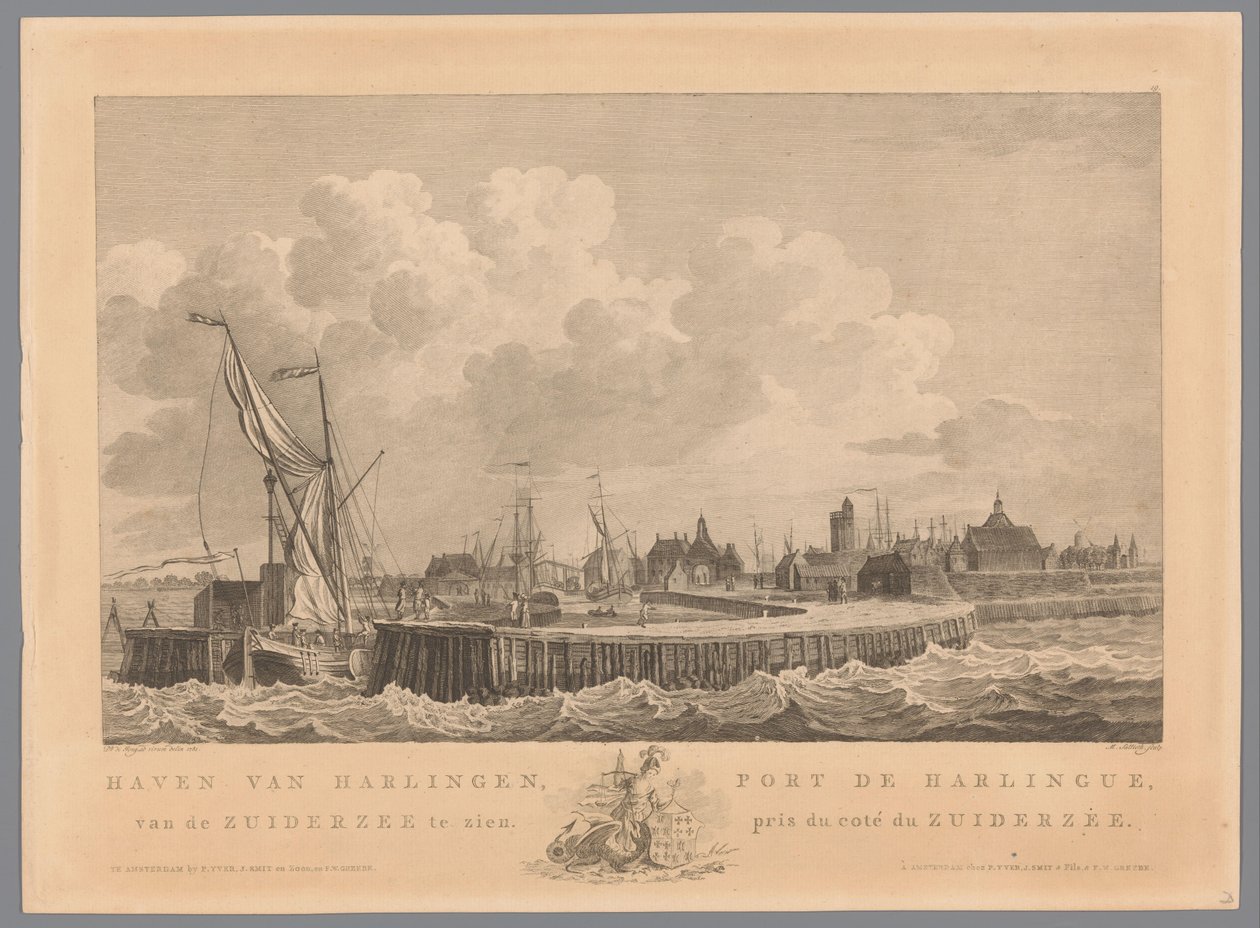 Porto de Harlingen
Porto de Harlingen visto do Zuiderzee / Port de Harlingue, pris de coté du Zuiderzee (título sobre o objecto) de Mathias de Sallieth