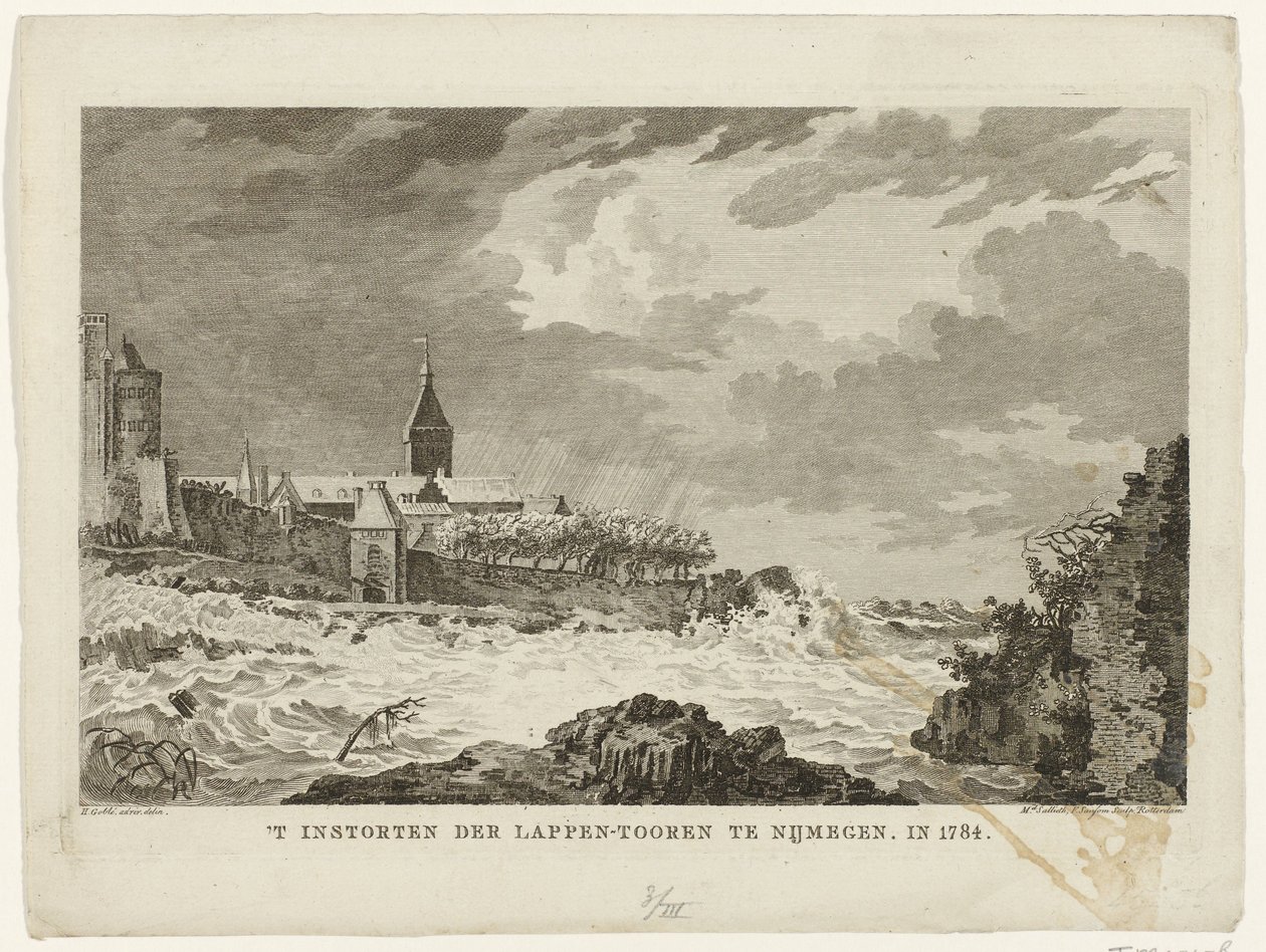 Colapso do Lappentoren em Nijmegen, 1784
