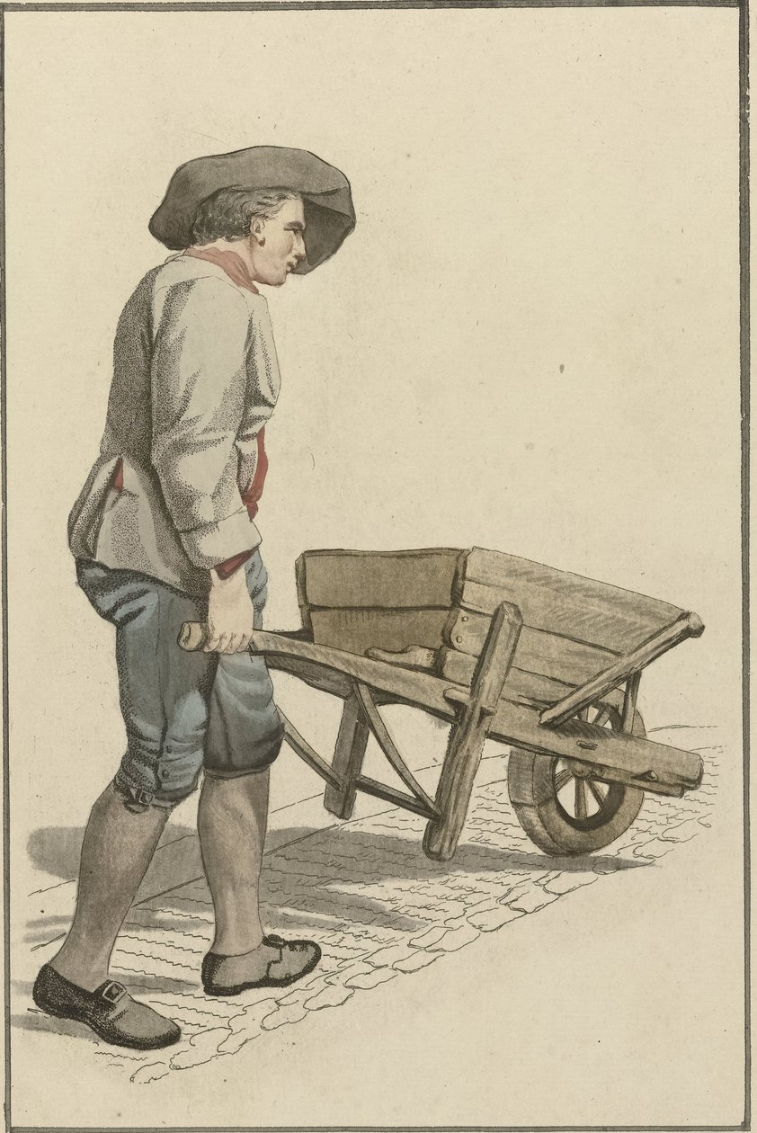 homem com carrinho de mão de Mathias de Sallieth