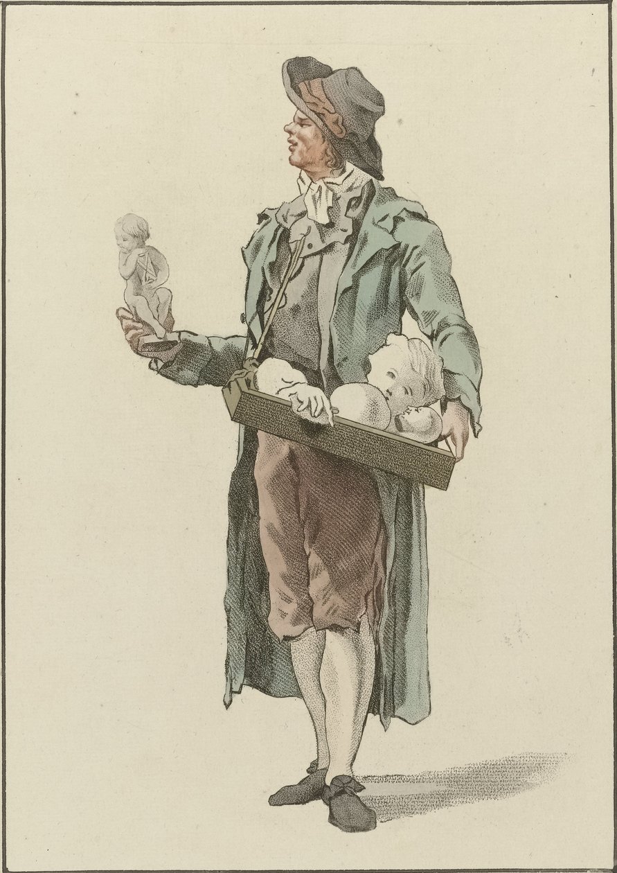 Vendedor ambulante com figuras de gesso de Mathias de Sallieth