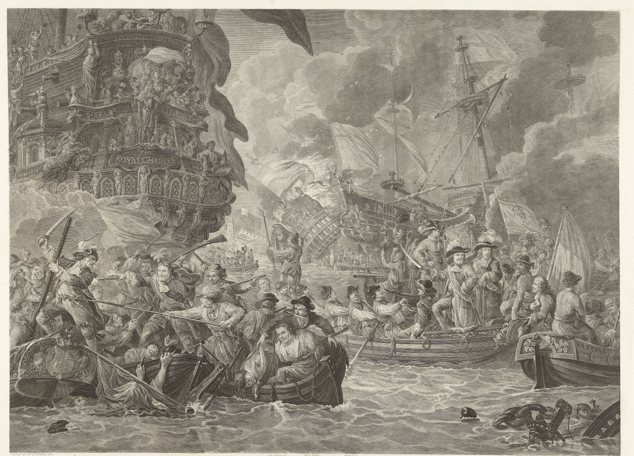 A invasão holandesa no Medway e a captura do Royal Charles, 1667 de Mathias de Sallieth