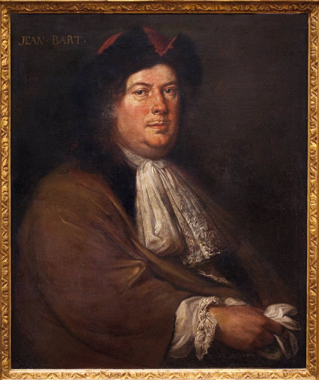 Retrato de Jean Bart (1650-1702). Pintura de Mathieu Elias (1658-1741), óleo sobre tela, início do século XVIII. Arte Francesa de Mathieu Elias