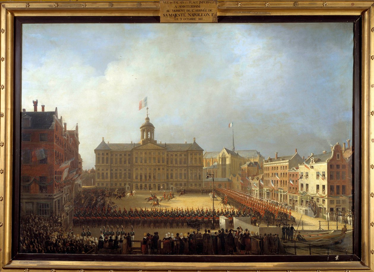 Chegada de Napoleão I (1769-1821) à Place Royale em Amesterdão 15/10/1811 Pintura de Mathieu Ignace Van Bree (1773-1839) 1811 Boissy Saint Leger. Chateau De Grosbois de Mathieu Ignace van Bree