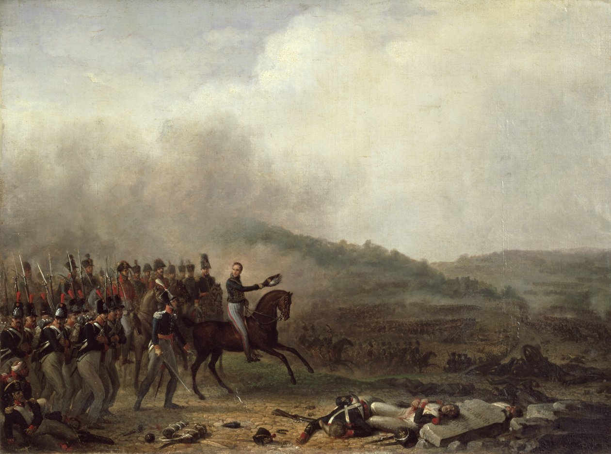 Willem Frederik (1772-1843) Príncipe de Orange na Batalha de Quatre Bras de Mathieu Ignace van Bree