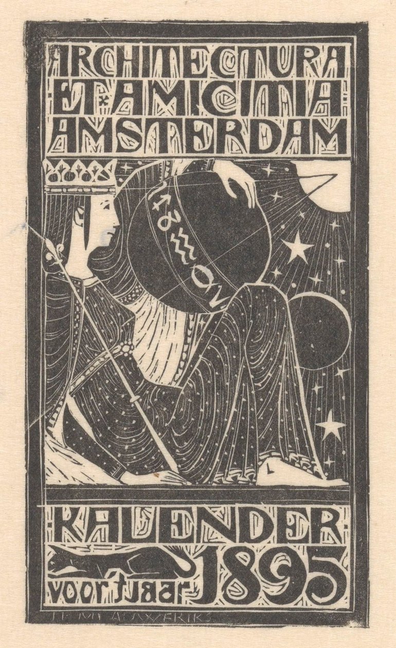 Calendário de capa 1895 de Mathieu Lauweriks