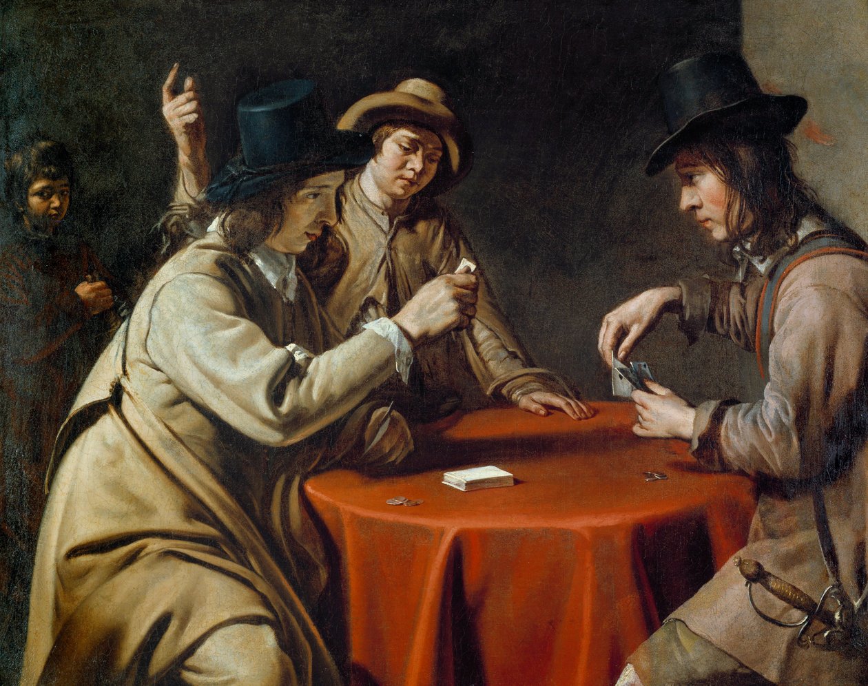 Les cheaters reunidos Pintura de Mathieu Le Nain (Lenain) (1607-1677) Século XVII de Mathieu Le Nain