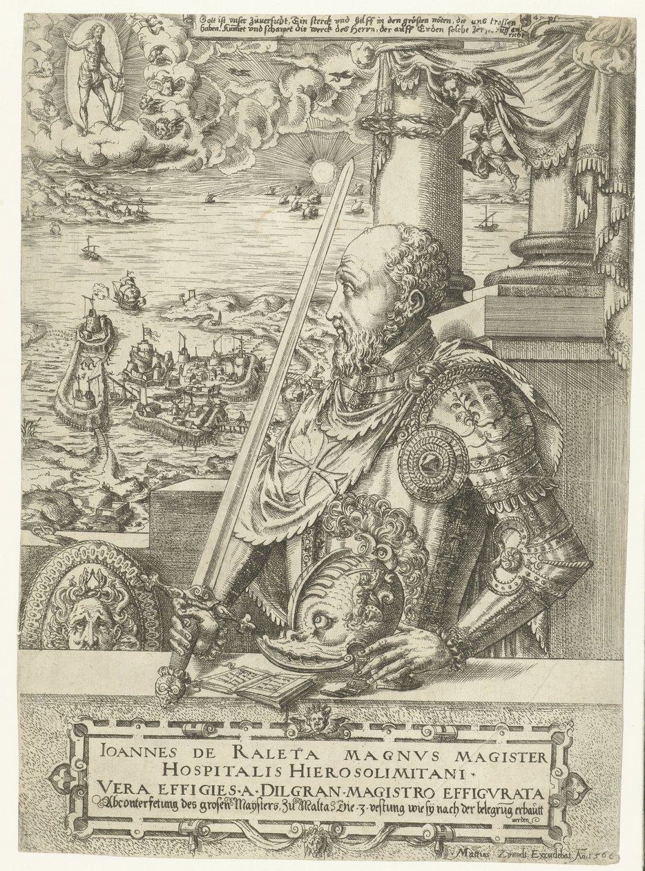 Retrato de Jean Parisot de La Valette, Grão-Mestre dos Cavaleiros de Malta de Mathis Zündt