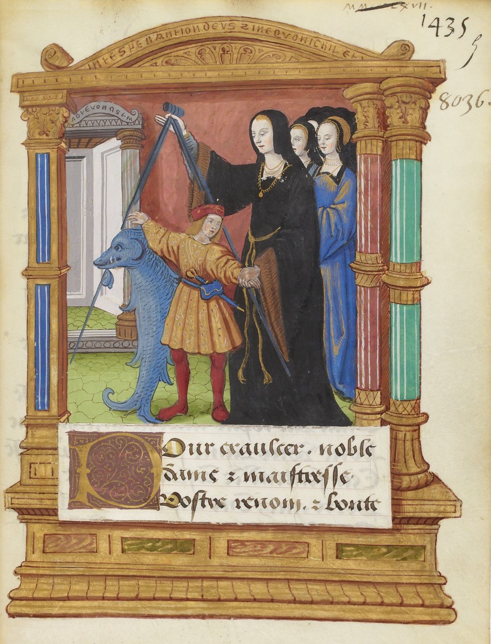BNF Fr2285 f5r - A bússola do golfinho de Maitre de Philippe de Gueldre