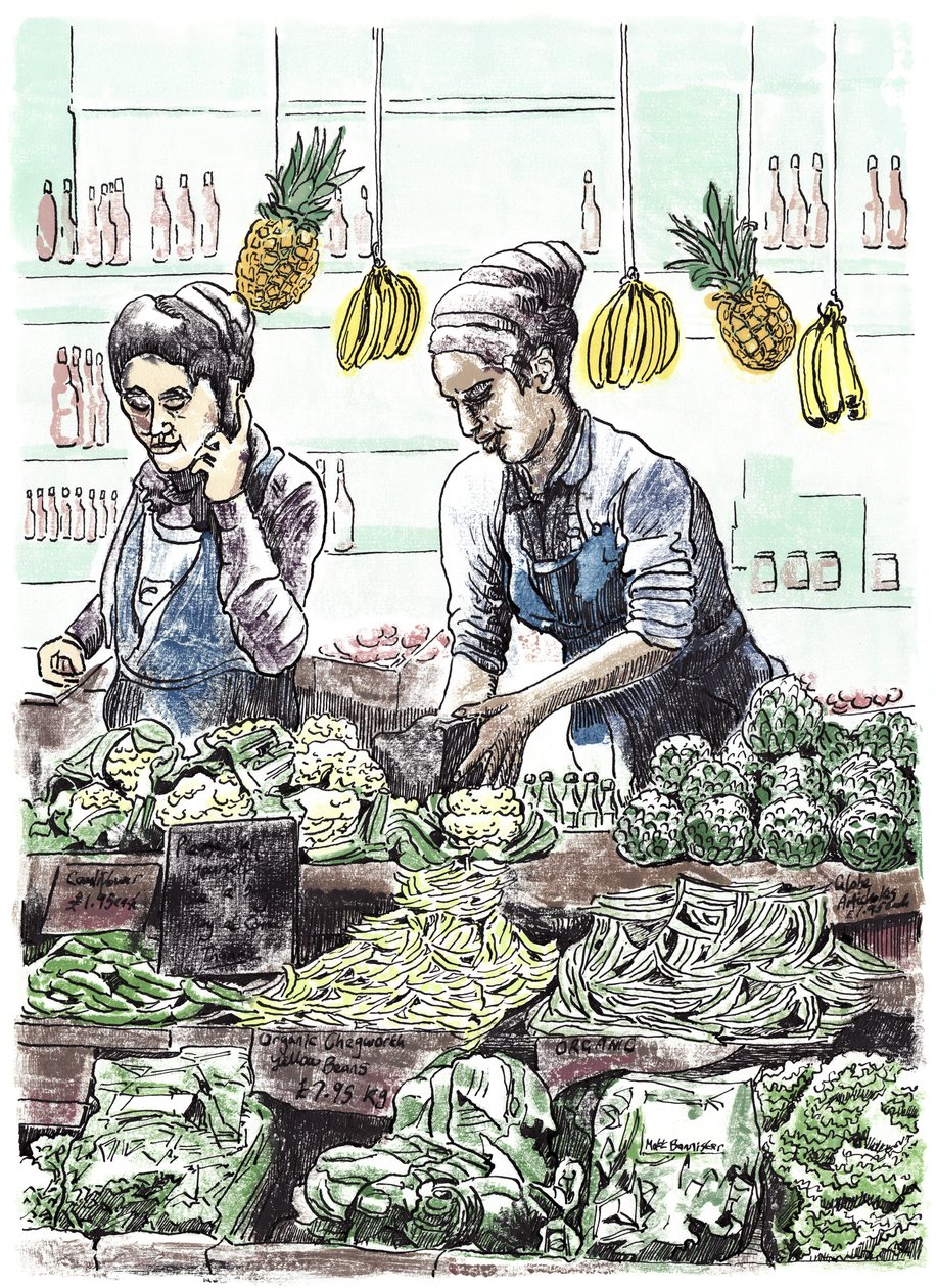 Borough Veg 2, 2013 (tinta sobre papel) de Matt Bannister