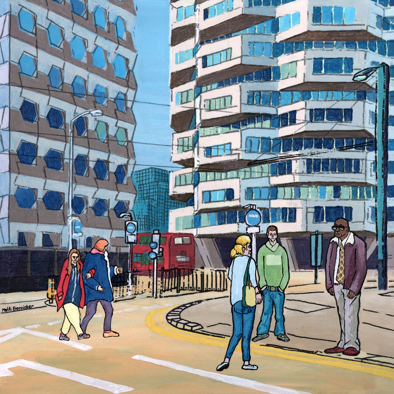 East Croydon, 2016 (técnica mista sobre painel) de Matt Bannister