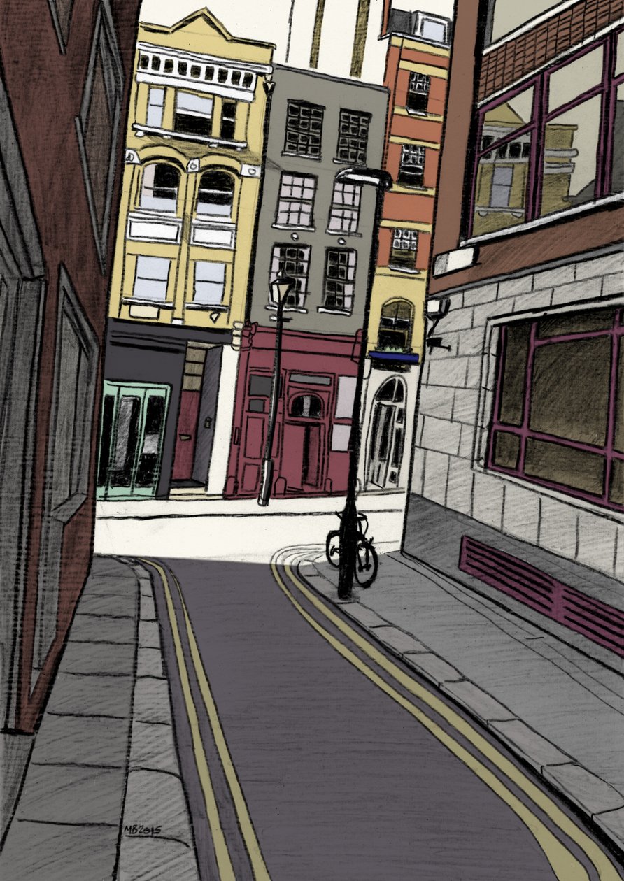 Fox e Knot Street EC1, 2015 (lápis, digital) de Matt Bannister