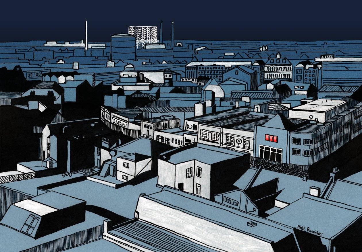 Mystery Power Cut, 2016 (tinta acrílica, digital) de Matt Bannister