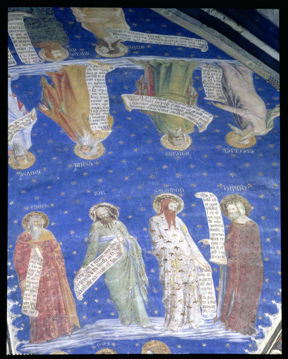 Os Profetas Jó, Isaías, Jeremias, Salomão, Moisés, Ezequiel, Davi e Enoque da Audiência La Salle de la Grande (Câmara da Audiência) c.1353 de Matteo Giovanetti