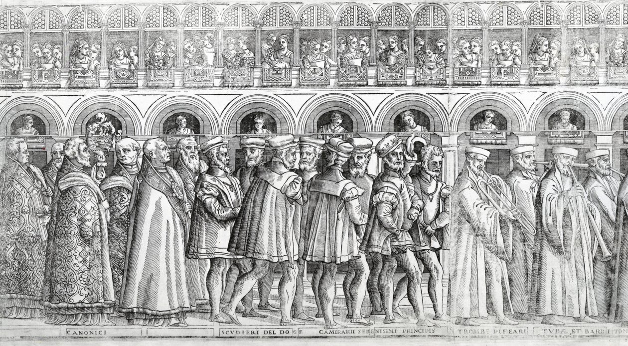 Procissão Dogal, c.1555-60 (Veja também 476241-2, 476244-5) de Matteo Pagani