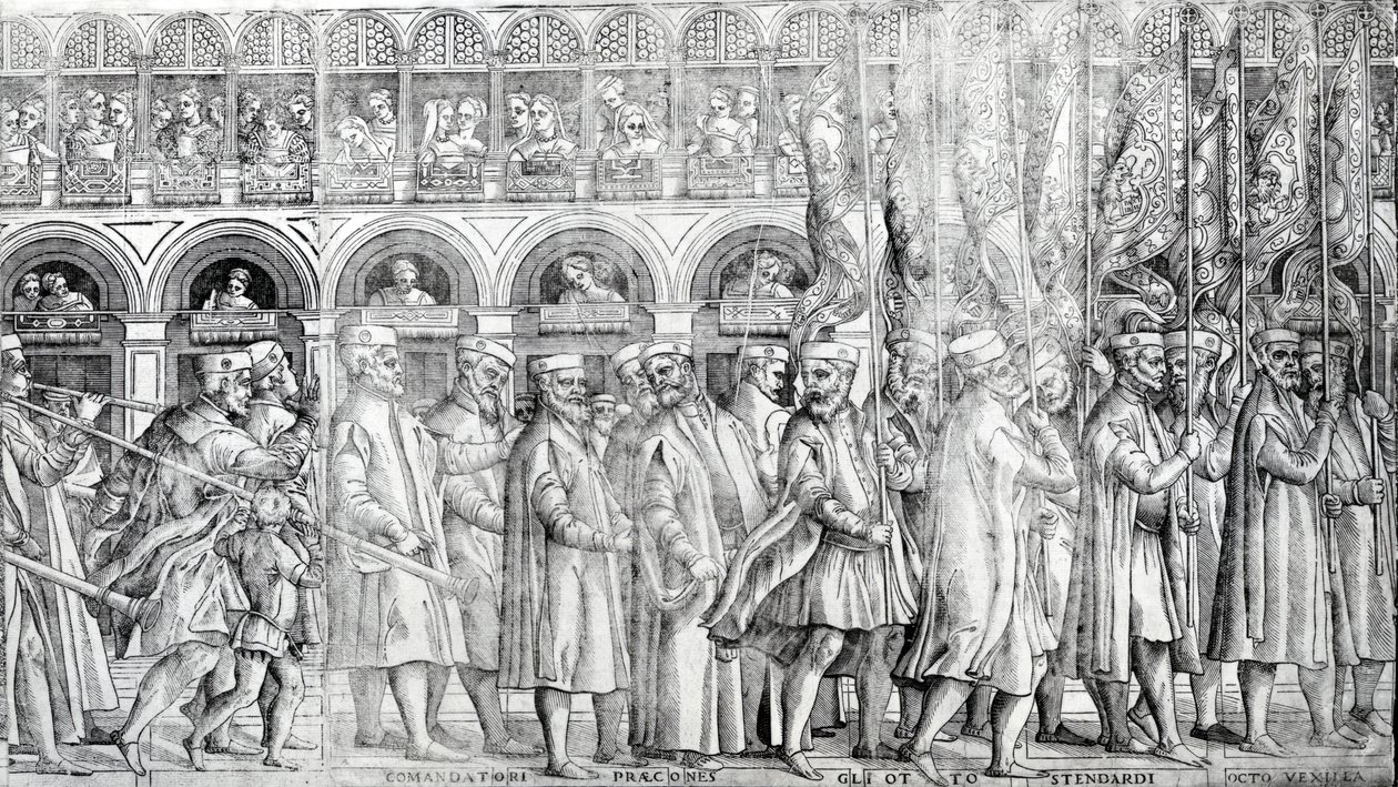 Procissão Dogal, c.1555-60 (Veja também 476242-5) de Matteo Pagani