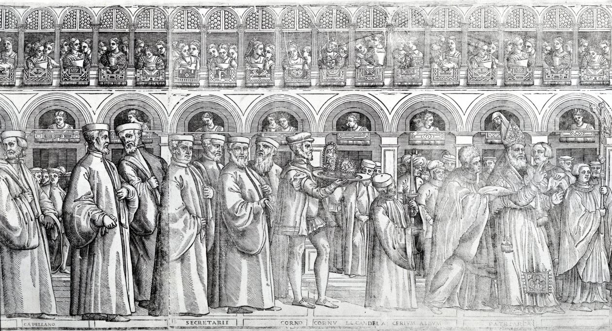 Procissão Dogal, c.1555-60 (xilogravura) (Veja também 476241-3,476245) de Matteo Pagani