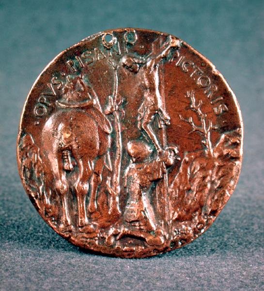 Medalha (reversa) de Sigismondo Pandolfo Malatesta (1417-68), representando a crucificação, 1446 (para anverso ver 165742) de Matteo di Andrea de Pasti