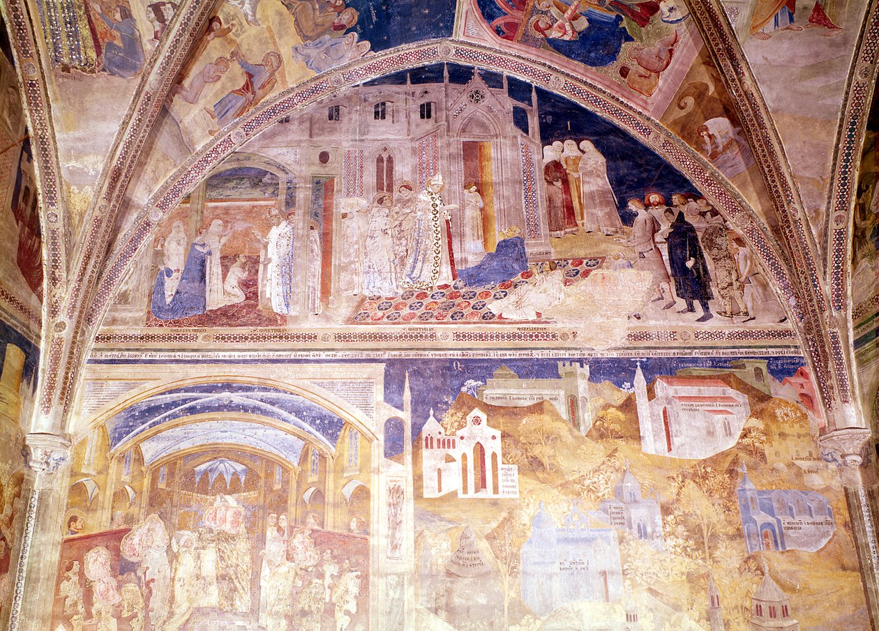 Cenas da Vida de São Martial, da Capela do Tinel, 1344-45 de Matteo di Giovanetto da Viterbo