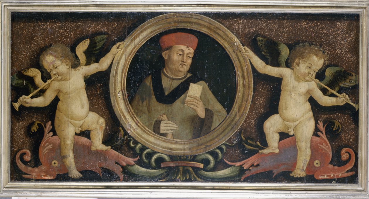 Retrato masculino com putti, c.1510-15 (tempera em pinho) de Matteo di Giuliano di Lorenzo Balducci