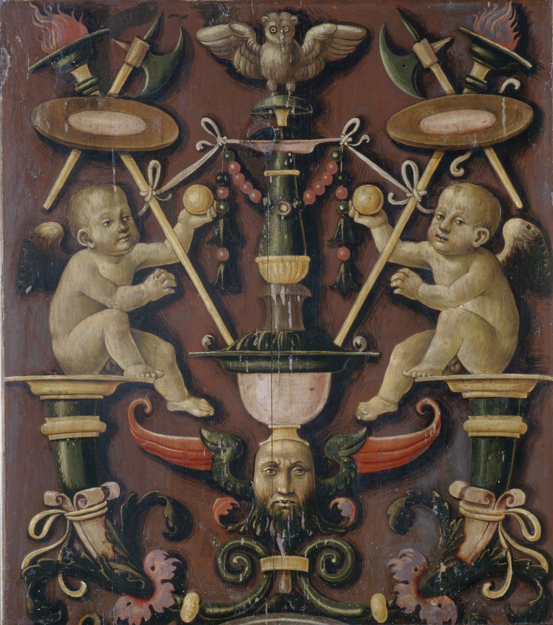 Motivo com Putti (têmpera em madeira macia) de Matteo di Giuliano di Lorenzo Balducci