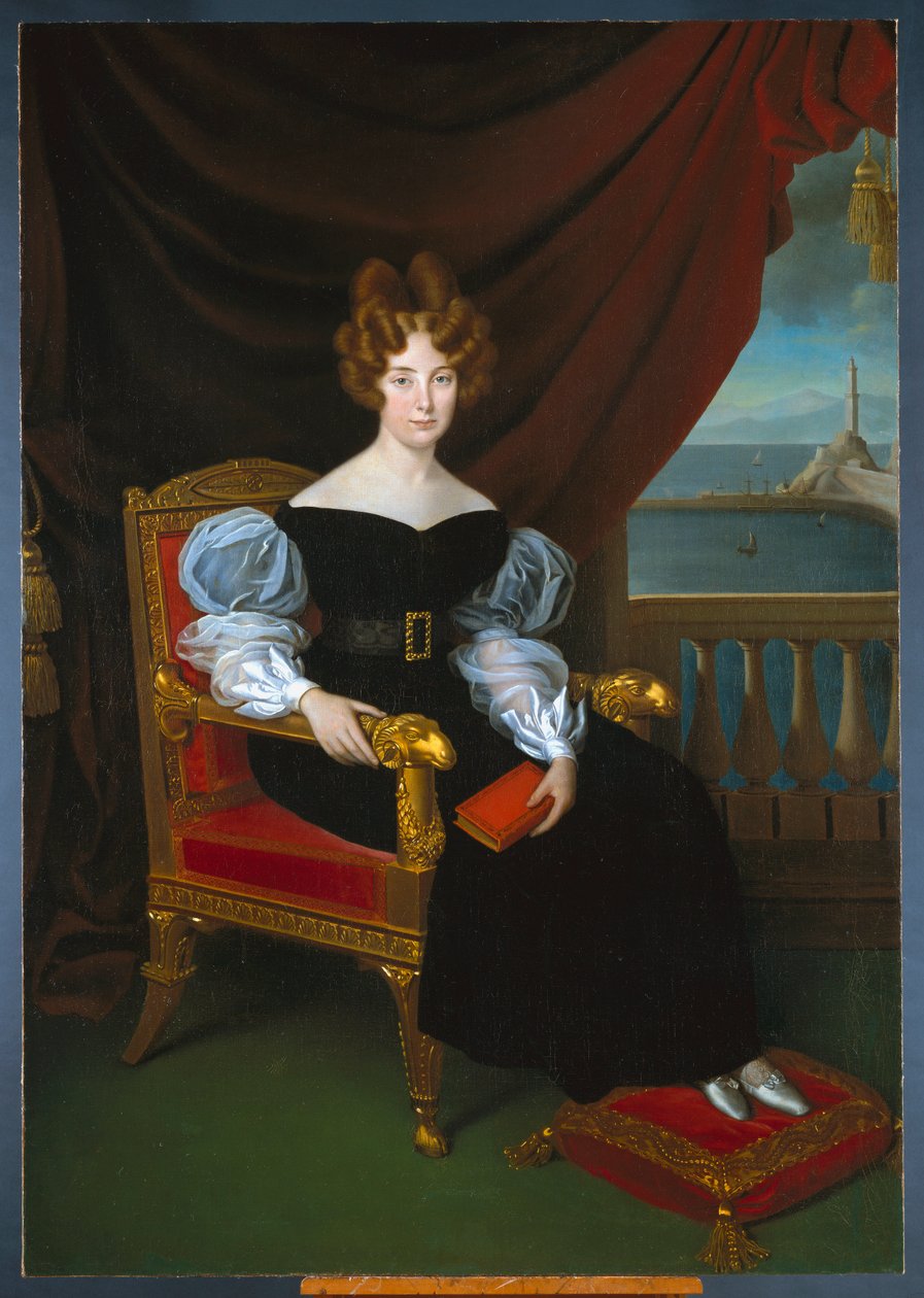Maria Brignole Sale De Ferrari, Duquesa de Galliera (1811-1888) ”Pintura de Matteo Antonio Picasso (1794-1879) Dim 191x133 cm Genes, New street museums de Matteo Antonio Picasso