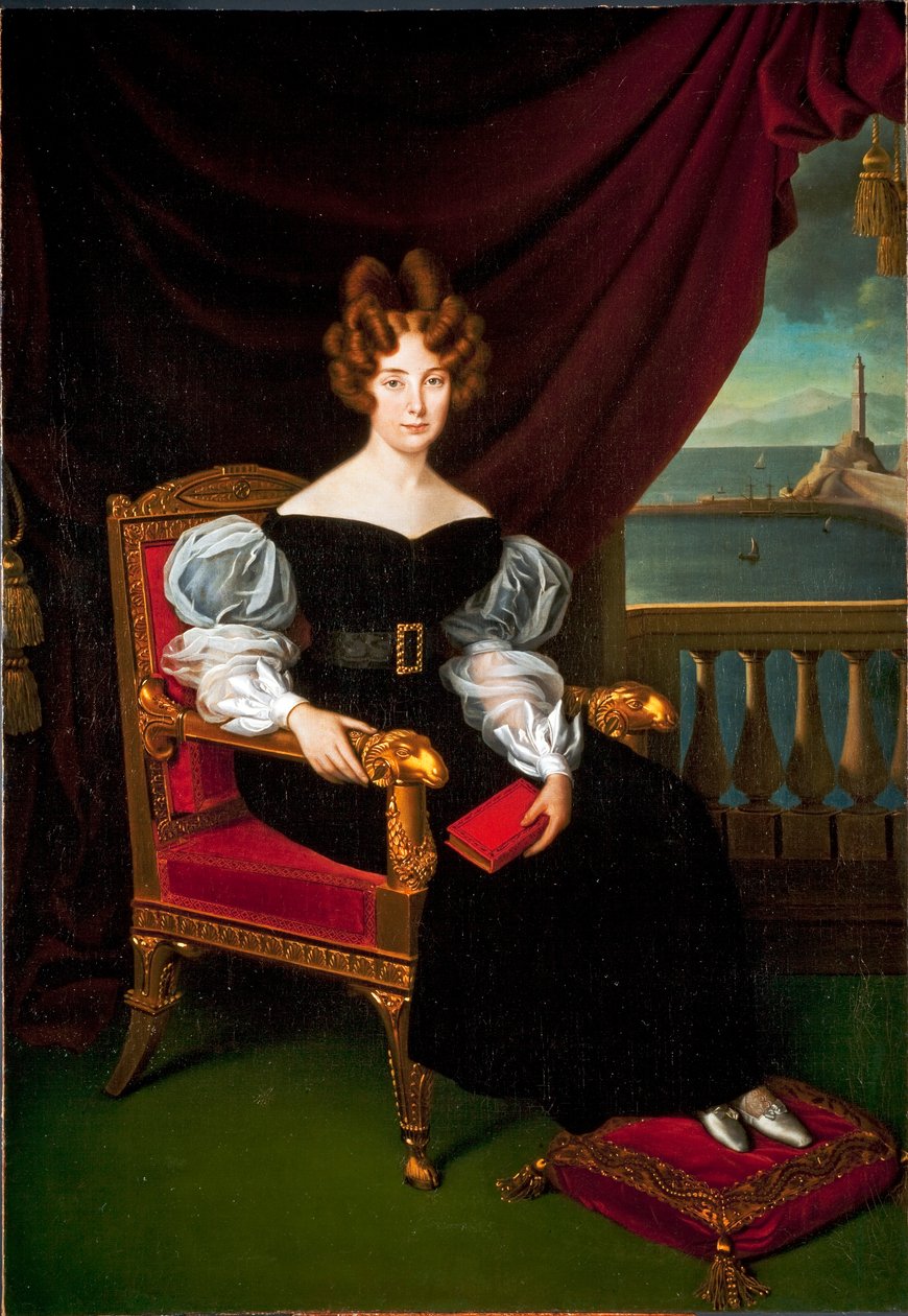 Retrato de Maria (Maria) Brignole-Sale (Brignole Sale) De Ferrari, Duquesa de Galliera (1811-1888) Pintura de Matteo Antonio Picasso (1794-1879) Genes, Novos museus de rua de Matteo Antonio Picasso