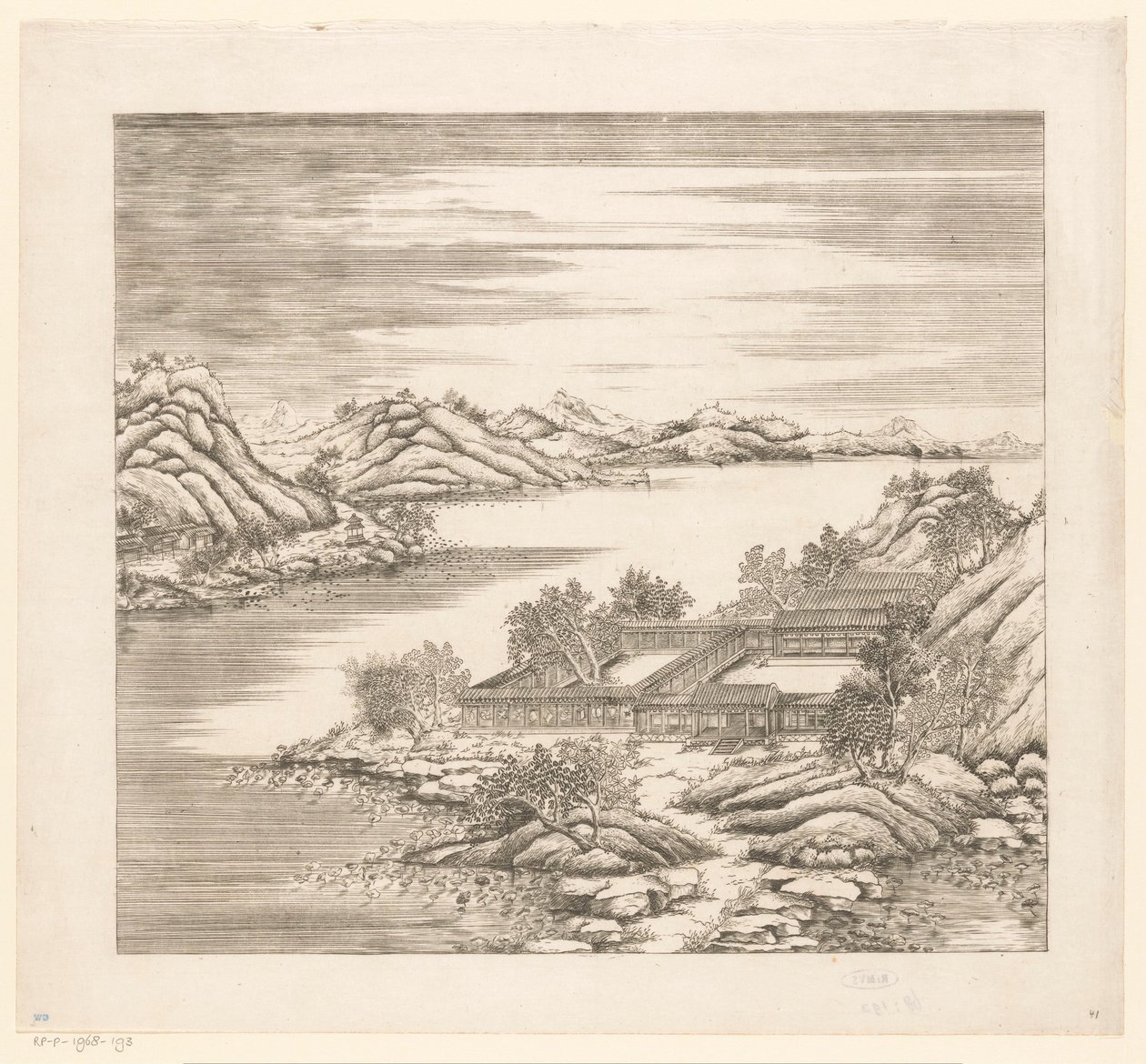 Vista de parte do Palácio Imperial de Verão em Chengde (Jehol), na China de Matteo Ripa