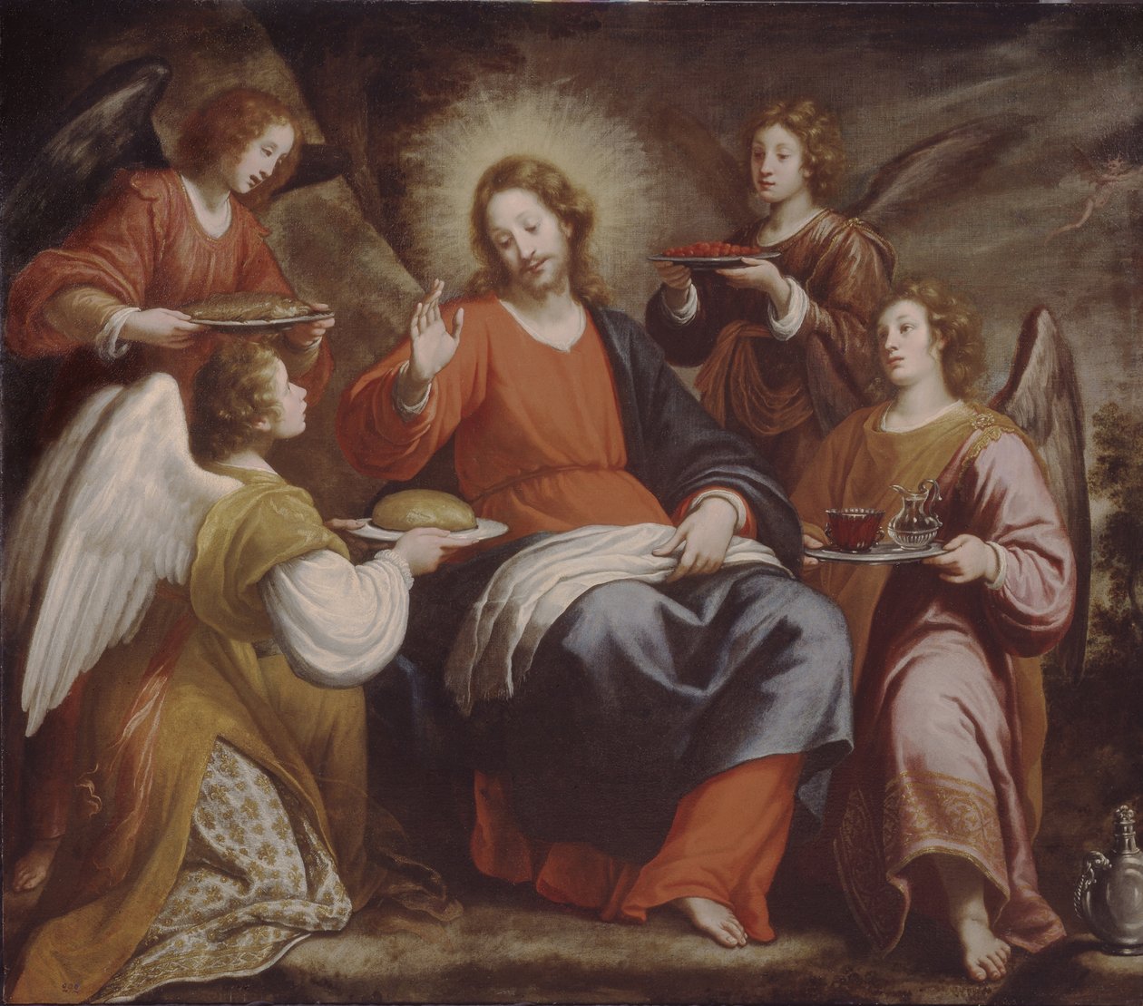 Anjos ministrando a Cristo no deserto de Matteo Rosselli