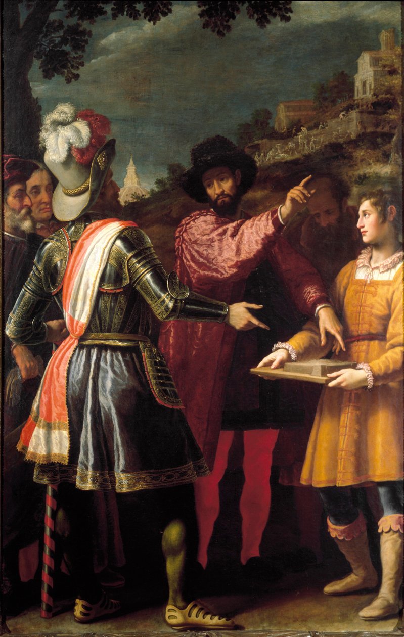 O pintor, escultor e arquiteto Michelangelo Buonarroti chamado Michelangelo (Michelangelo ou Michelangelo) de Matteo Rosselli