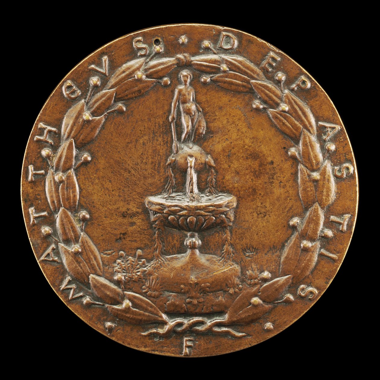 Fonte Montada por um Macho Nu Figura [reverso], c. 1446. de Matteo di Andrea de Pasti
