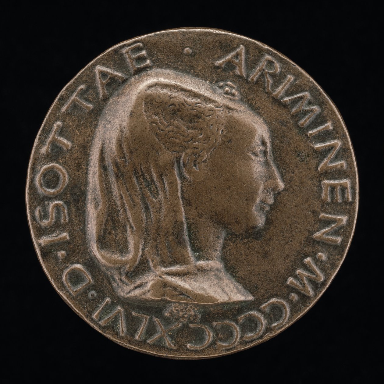 Isotta degli Atti, 14321433-1474, Senhora 1446, depois Esposa depois de 1453, de Sigismondo Malatesta [obv de Matteo di Andrea de Pasti