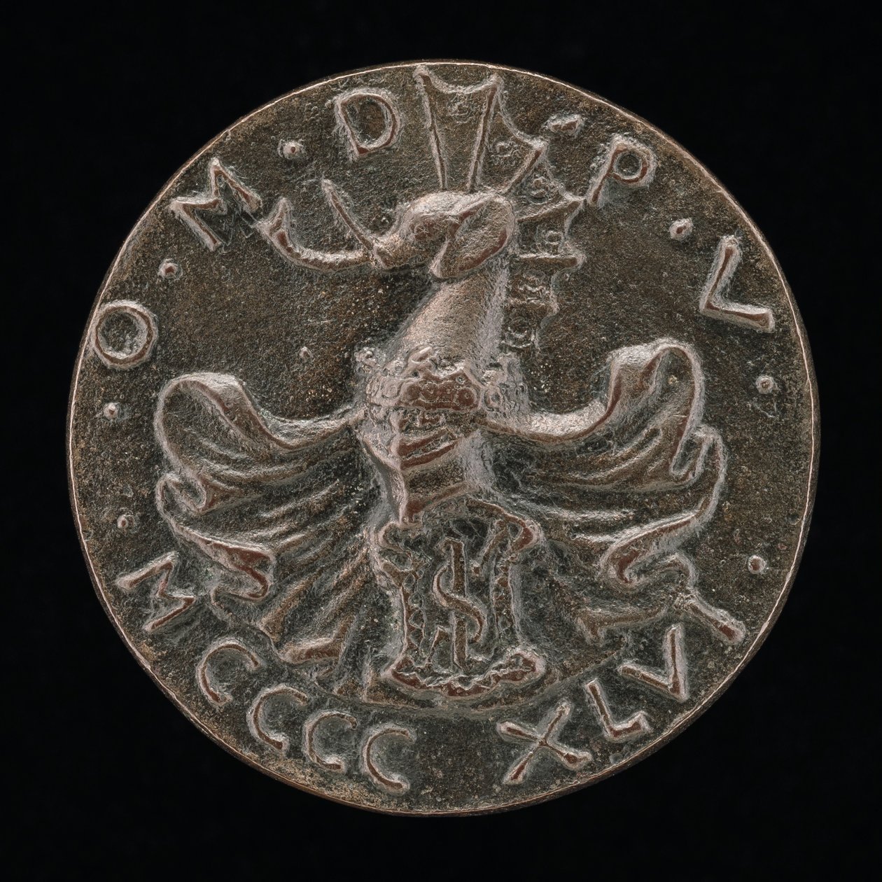Escudo, Capacete, Crista de Elefante e Manto [reverso], 1446. de Matteo di Andrea de Pasti
