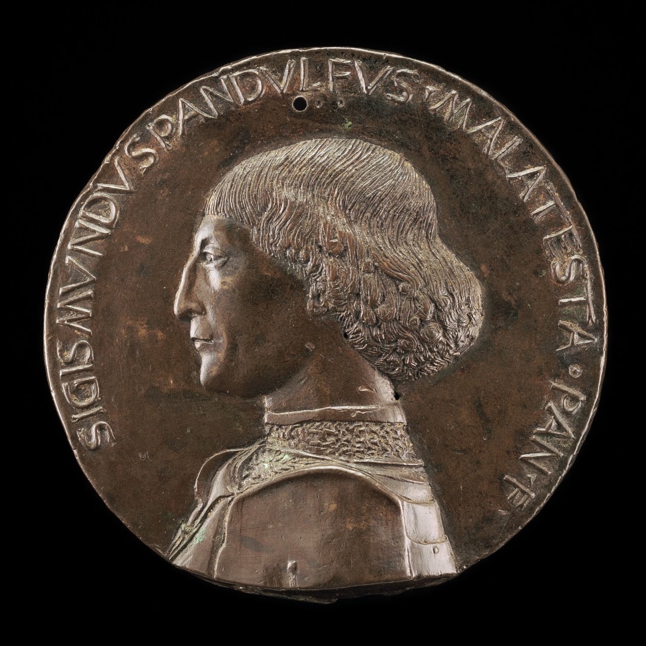 Sigismondo Pandolfo Malatesta, 1417-1468, Senhor de Rimini e Fano [anverso], 1446. de Matteo di Andrea de Pasti