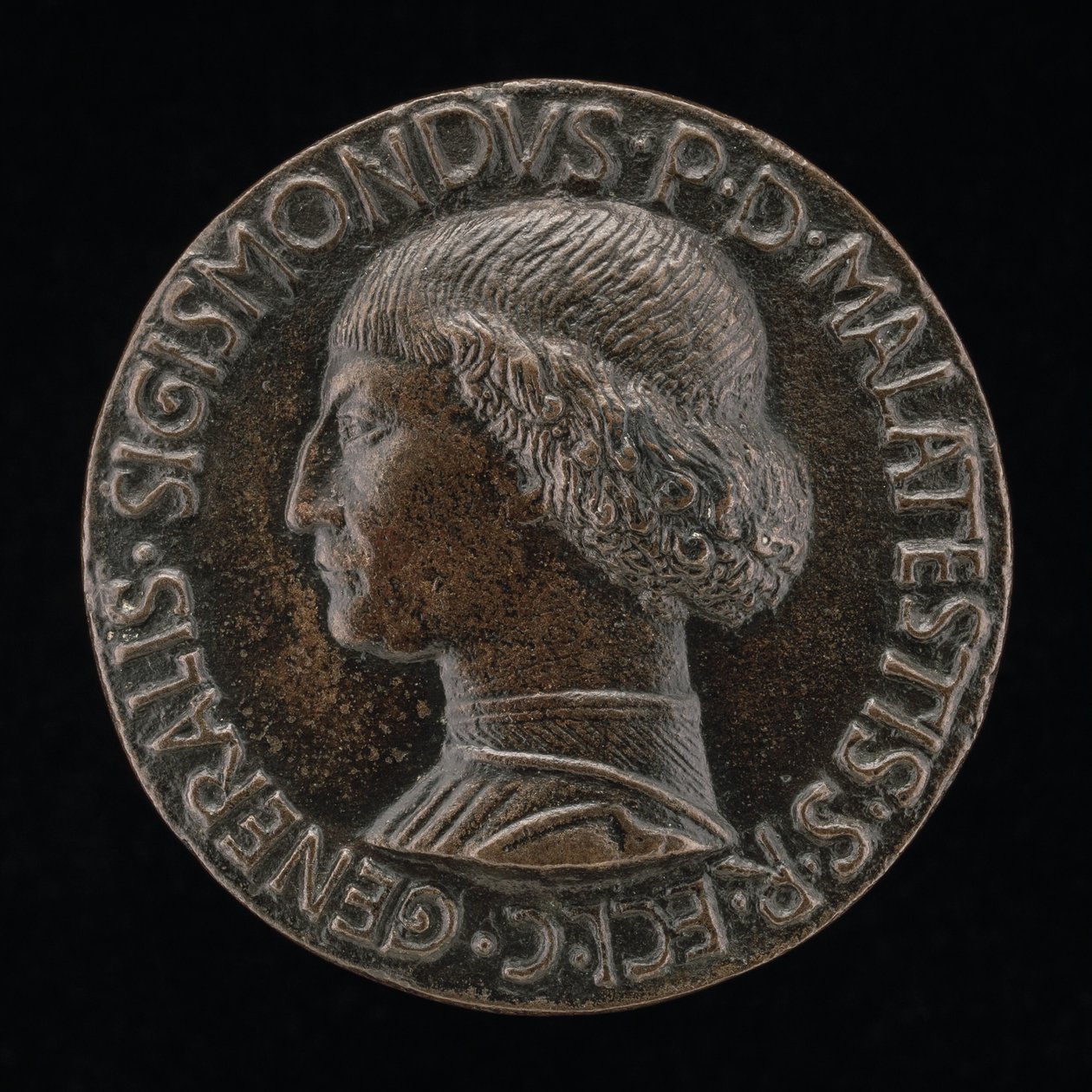 Sigismondo Pandolfo Malatesta, 1417-1468, Senhor de Rimini e Fano [anverso], 1446. de Matteo di Andrea de Pasti