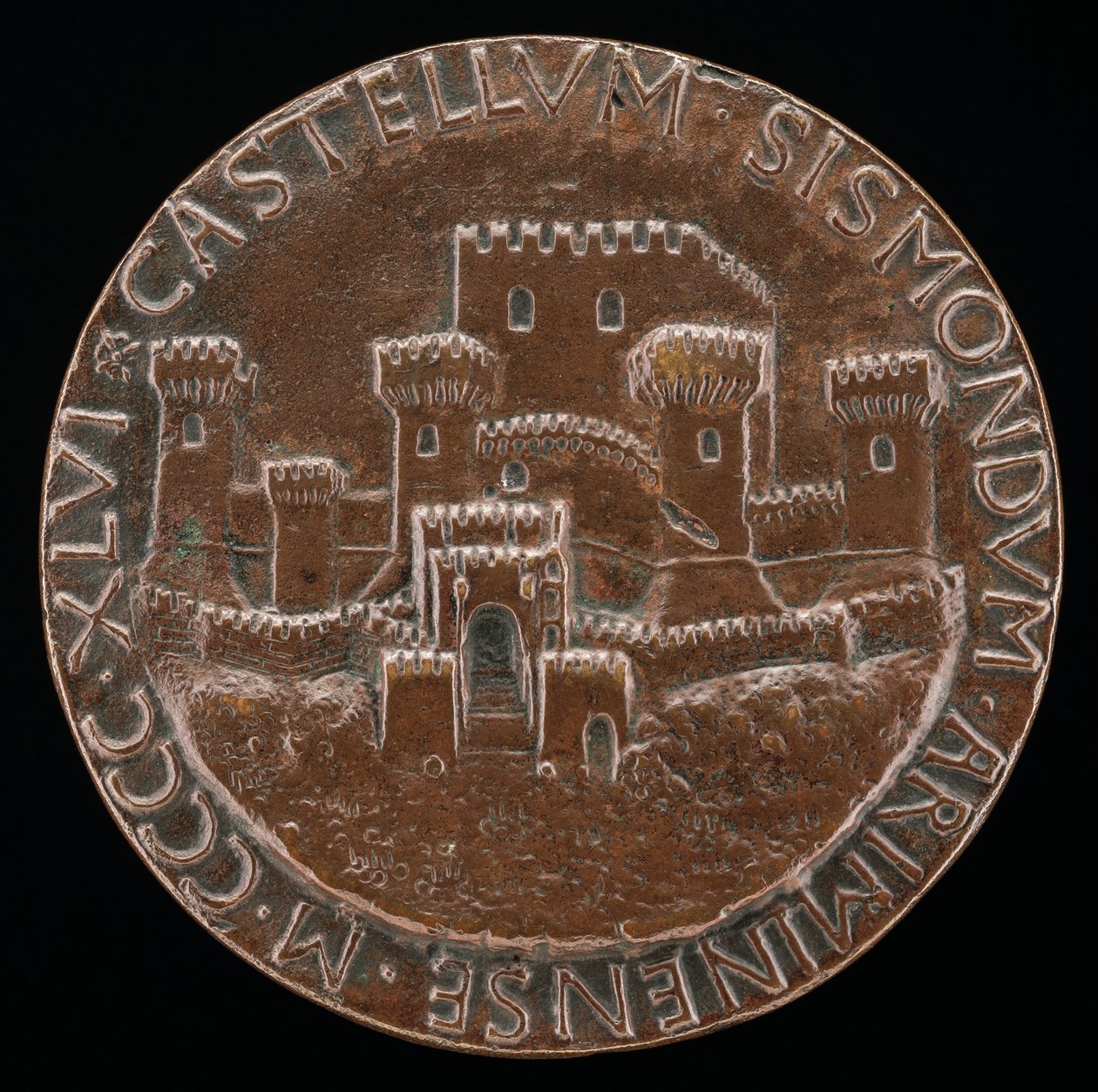 O Castelo de Rimini [ao contrário], 1446. de Matteo di Andrea de Pasti