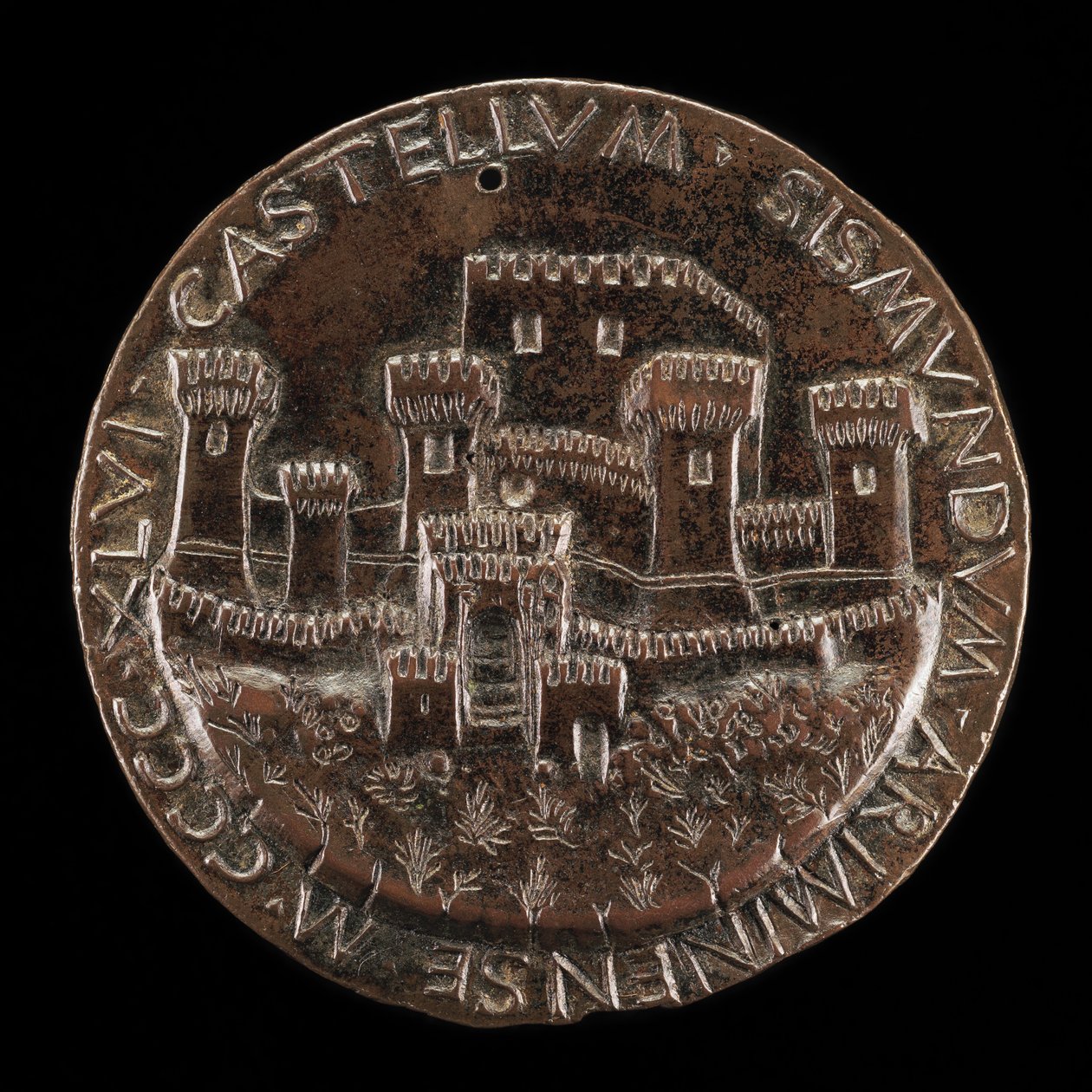 O Castelo de Rimini [ao contrário], 1446. de Matteo di Andrea de Pasti