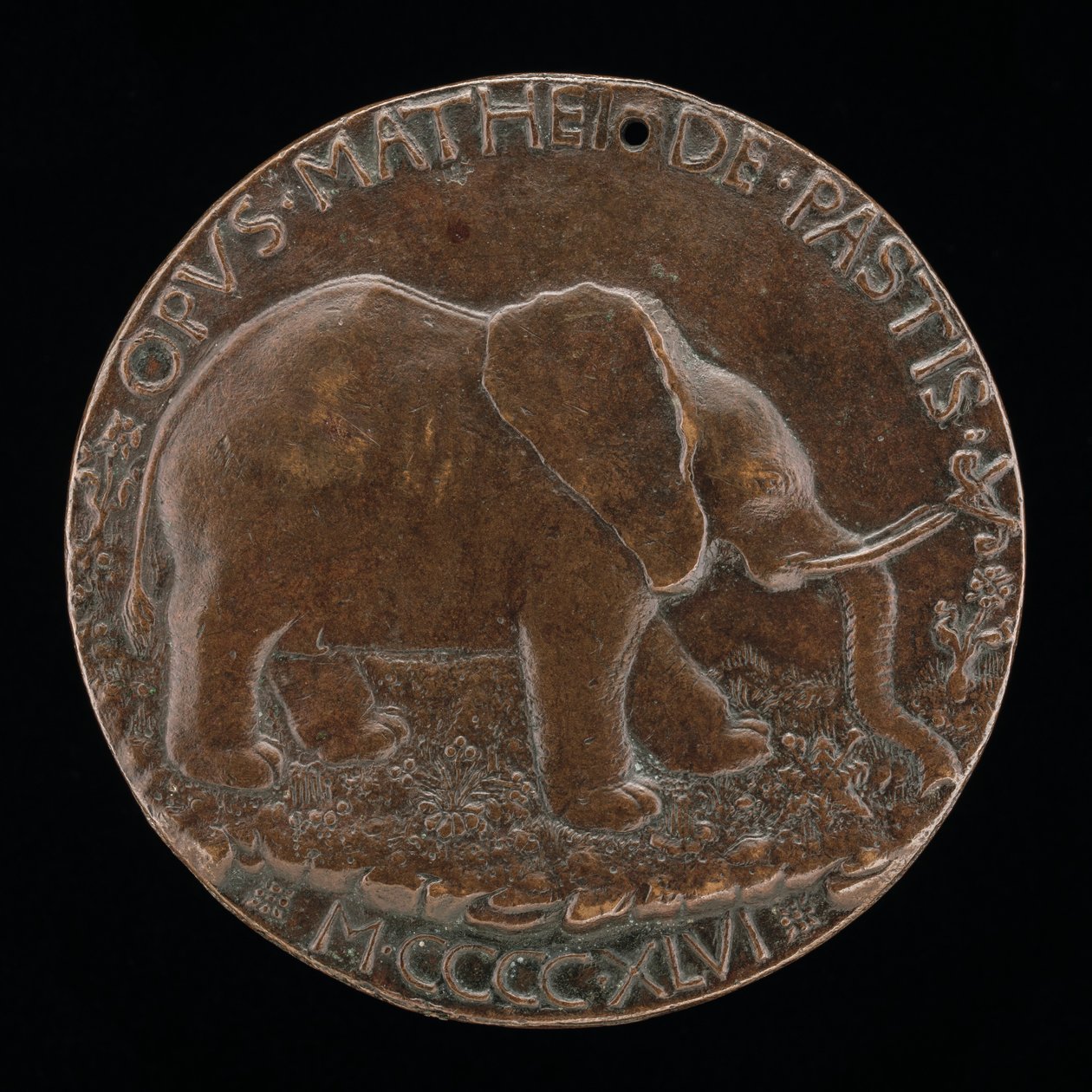 The Malatesta Elephant in a Meadow [ao contrário], 1446. de Matteo di Andrea de Pasti