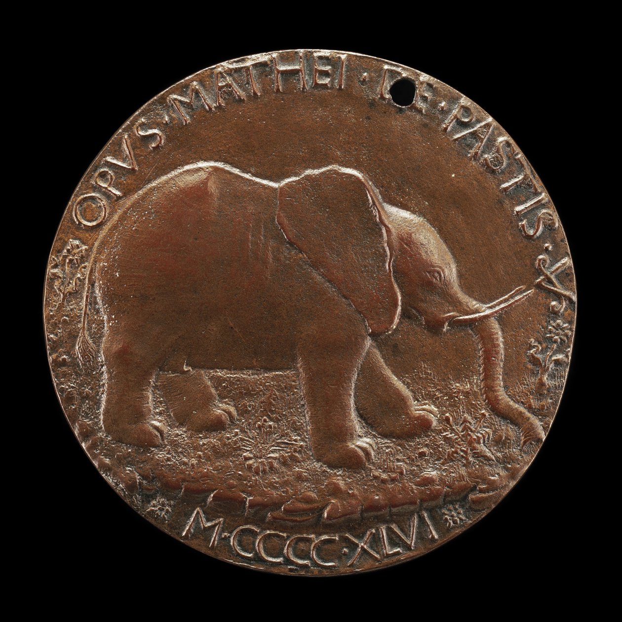 The Malatesta Elephant in a Meadow [ao contrário], 1446. de Matteo di Andrea de Pasti