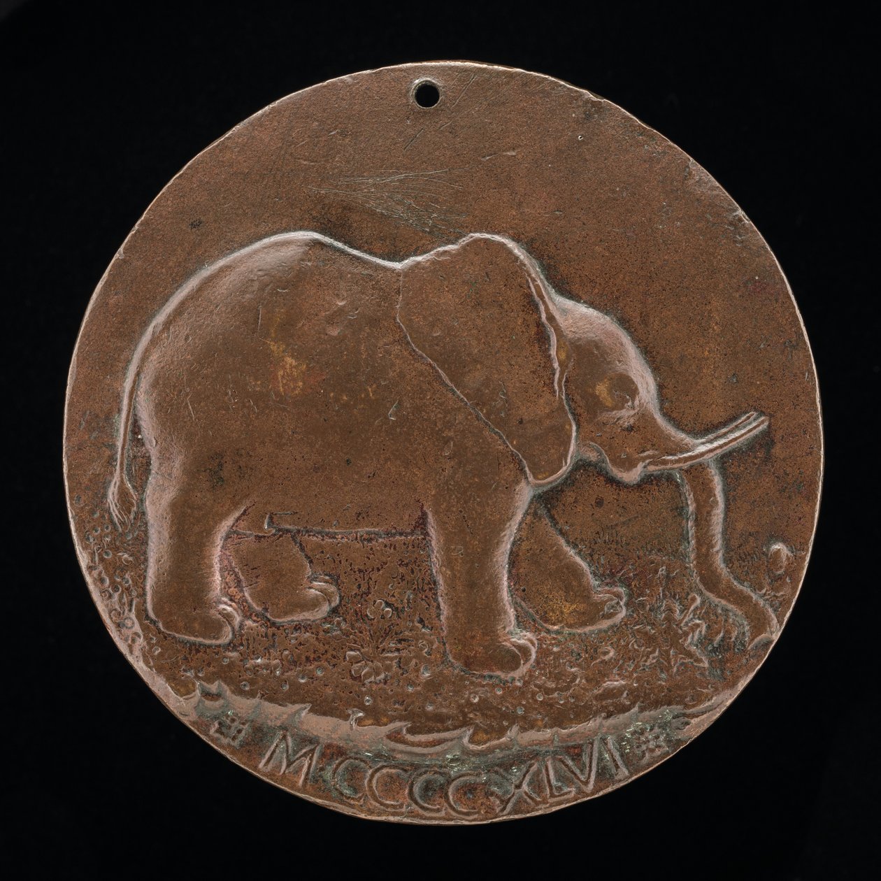 The Malatesta Elephant in a Meadow [ao contrário], 1446. de Matteo di Andrea de Pasti