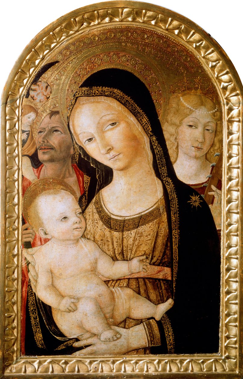 Madonna e criança com santos Catherine e Christopher, século XV. de Matteo di Giovanni