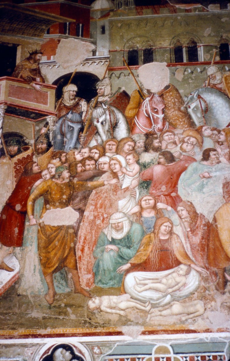 Massacre dos Inocentes, Fresco na igreja de Santi Agostino, Siena, 1482.   de Matteo di Giovanni
