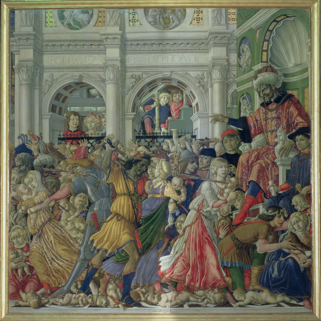 O Massacre dos Inocentes, 1482 (tempera no painel) de Matteo di Giovanni di Bartolo