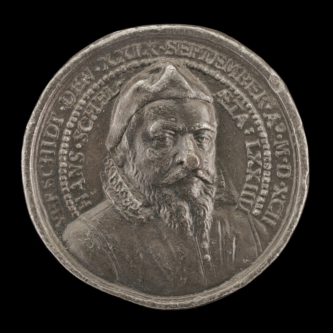 Hans Schel, 1518-1592, Patrício de Nurembergue [obverso], 1592. de Matthäus Carl