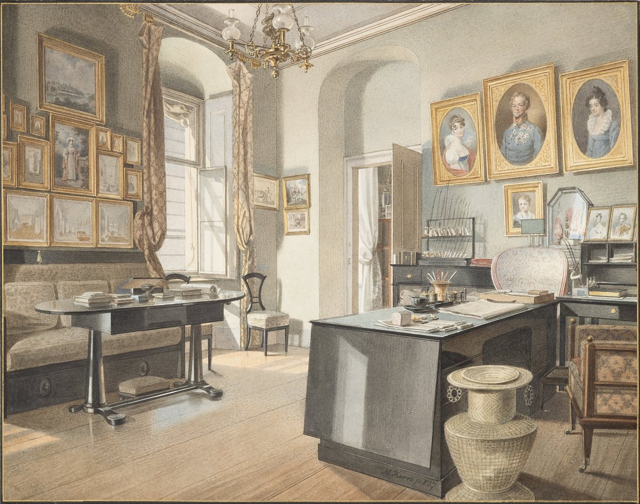 Um interior de estudo em St. Polten de Matthäus Kern