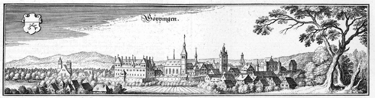 Göppingen - extrato de Topographia Sueviae (Suábia) de Matthaus Merian