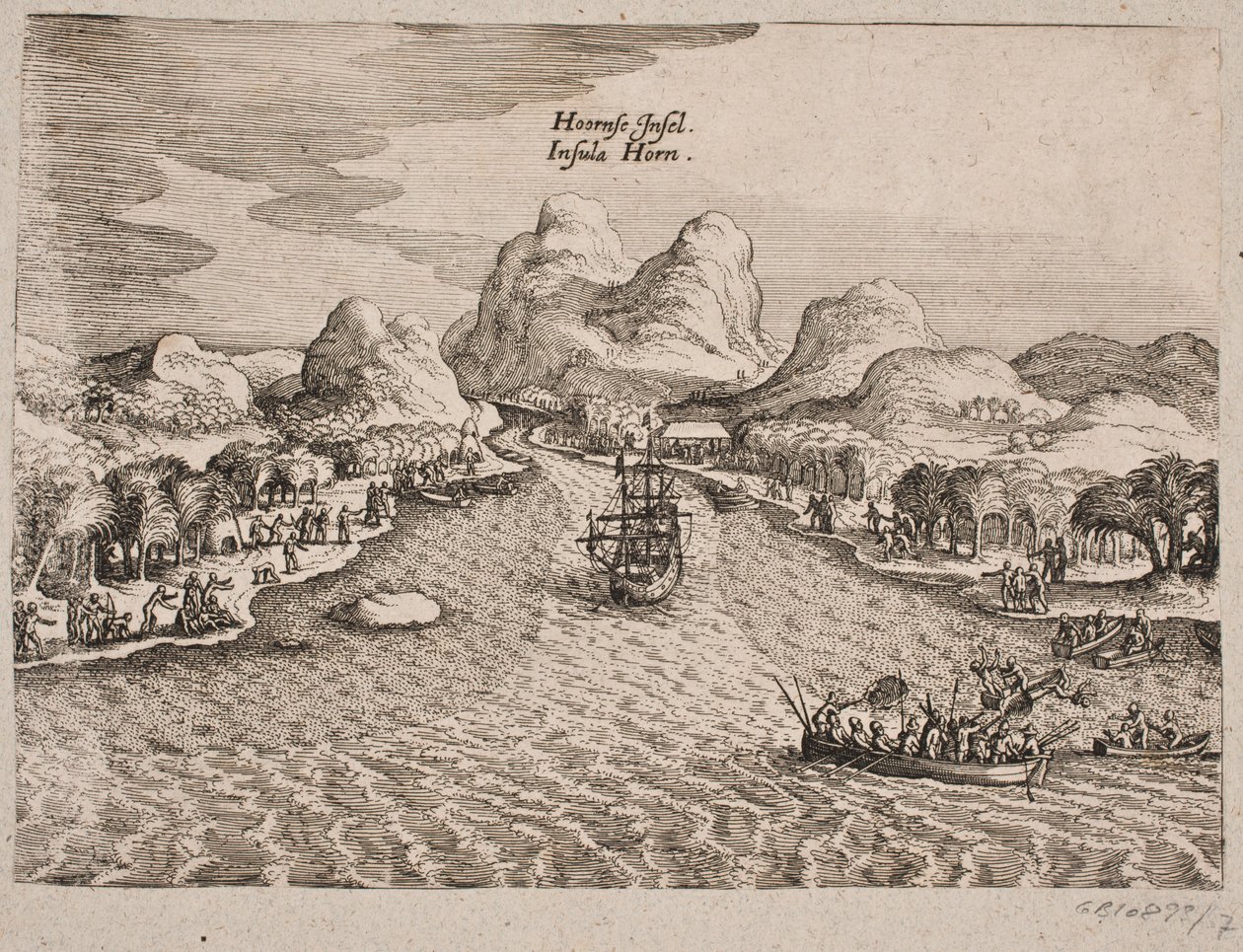Descrição de Hornøen (Ilha Horn) de Matthäus Merian d.Æ.