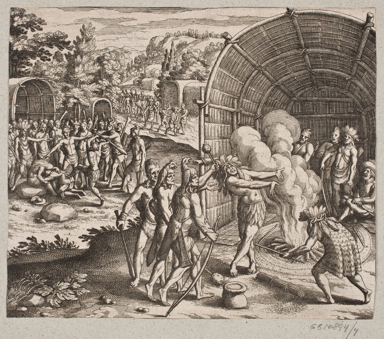Na residência do Rei Pamuke eles começaram esta cerimônia de Matthäus Merian d.Æ.