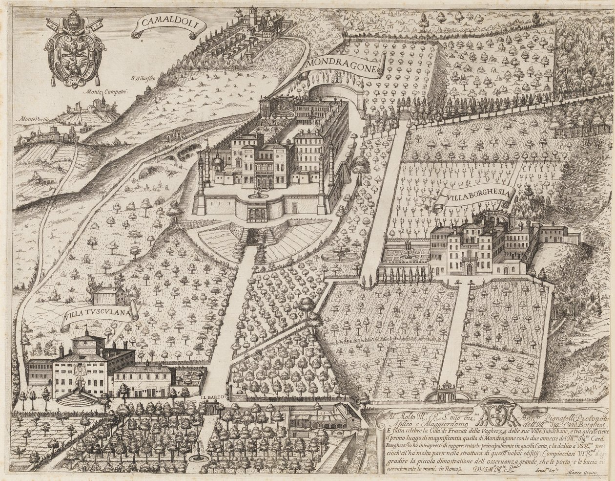Vista de Frascati e arredores de Matthaus Greuter