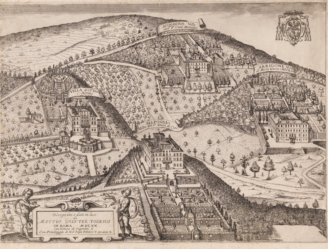 Vista de Frascati e arredores de Matthaus Greuter